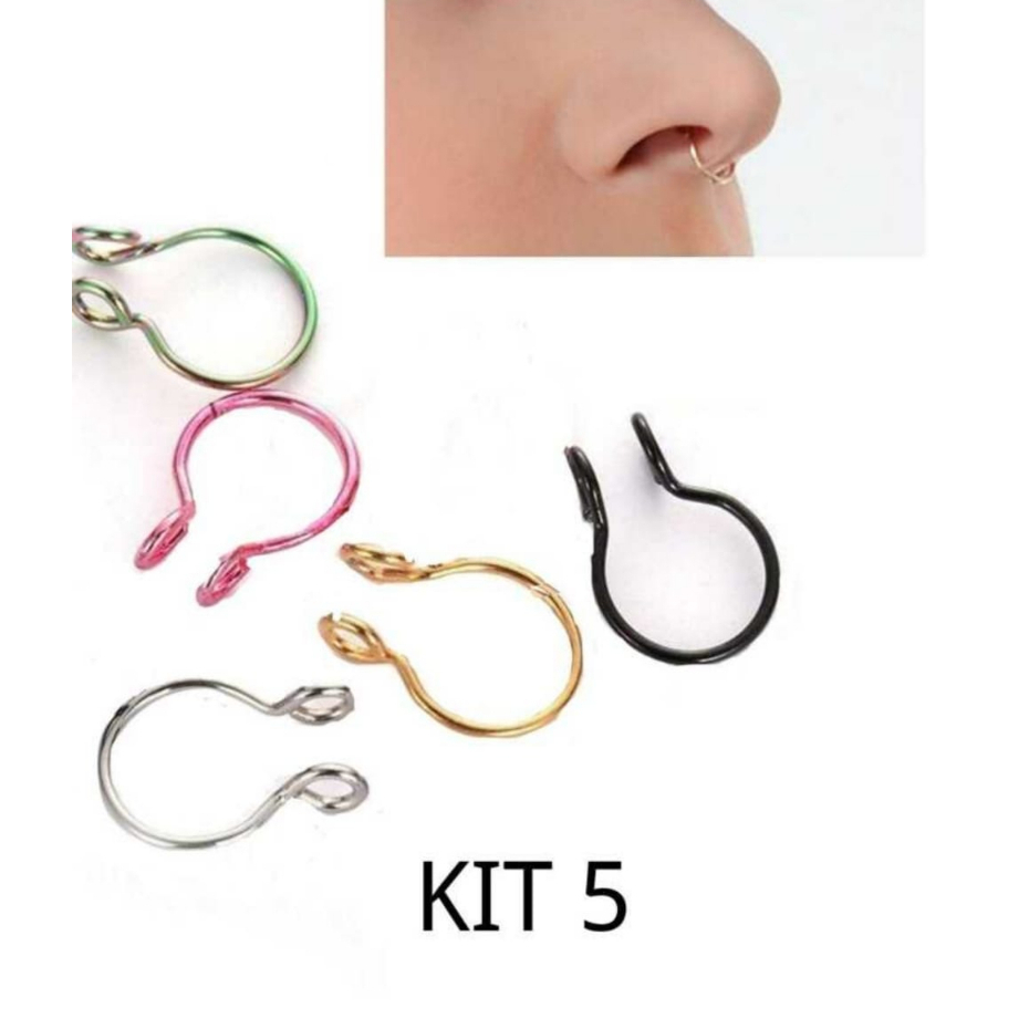 Kit 5 Piercing Fake Septo Modelo 2 em Oferta na Shopee