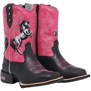 Bota Texana em Couro Moda County para Meninas Bico Quadrado em Oferta na Shopee