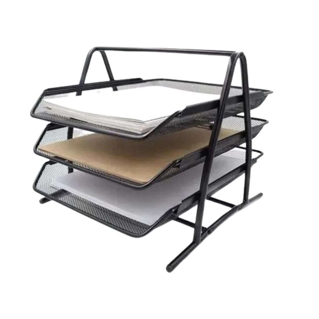 Organizador Mesa Escritório Bandeja para Documento Papel A4 Metal
