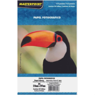 Papel A4 Fotográfico 115g Masterprint Auto Brilho - Kit com 50 Folhas em Oferta na Shopee