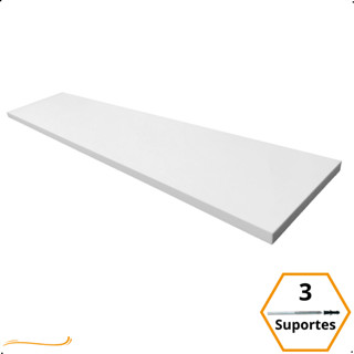 1 Prateleira 70X15 Com Suporte Invisivel Flutuante Mdf Branco Organização Para Cozinha Banheiro Quarto Dormitorio Sala Lavabo Area Gourmet Escritorio Casa Lavanderia Parede Decorativa Tabua 70cm Madeira Flutuante 70 Cm x 15 Cm Branca