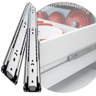 Par De Corrediça Telescópica Para Gaveta De 25cm Zincada - 25kg (Altura 3,2cm x largura 1,27cm)