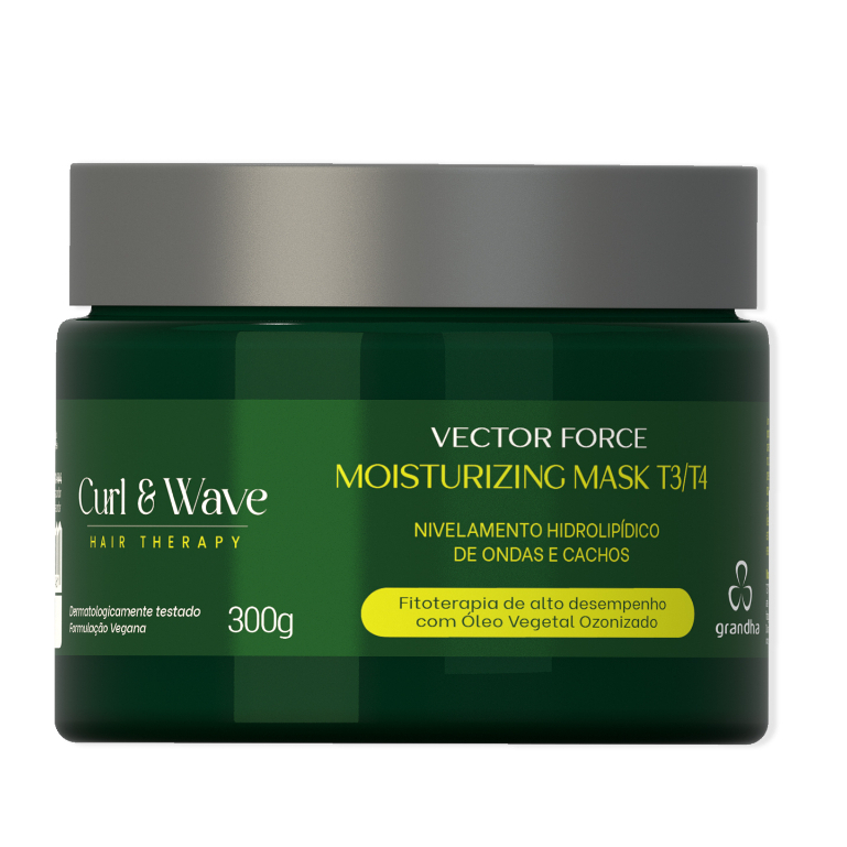 Máscara Capilar para Cachos e Crespos Vector Force Moisturizing Mask T3/T4 Curl & Wave 300g Cabelos Cacheados e Ondulados em Oferta na Shopee