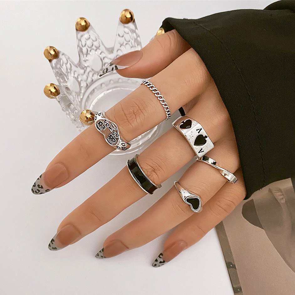 Anel De Prata Punk Para Mulheres Conjunto De Anel De Dedo Jóias Femininas Acessórios De Moda Presente De Jóias em Oferta na Shopee
