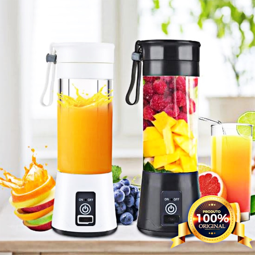 Liquidificador Portátil Mini USB Recarregável com 6 Lâminas de Aço Inox - Shake Take Juice Cup