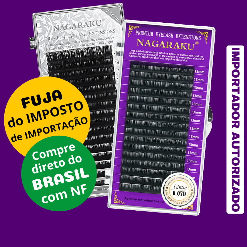 Cílios Nagaraku Fio a Fio ou Volume Russo Caixa Roxa Extensão De Cílios - 0.05 0.07 0.15 C e D em Oferta na Shopee