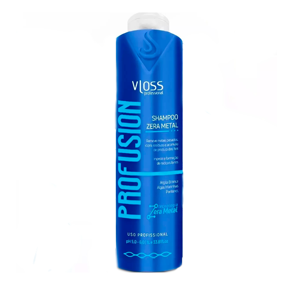 Shampoo Detox  Pro Fusion Zero Metal Vegano  Vloss 1L