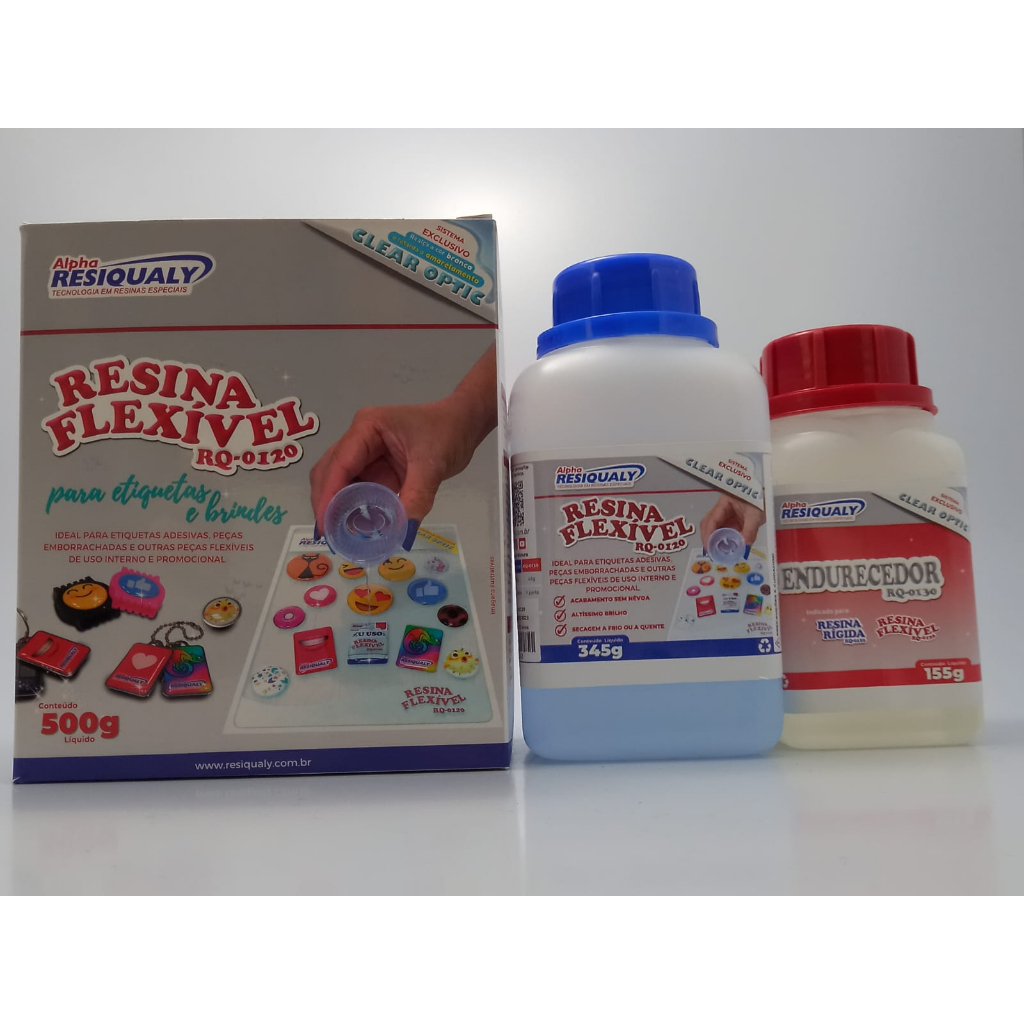 Kit Resina Flexível 345g + Endurecedor 155g Resiqualy