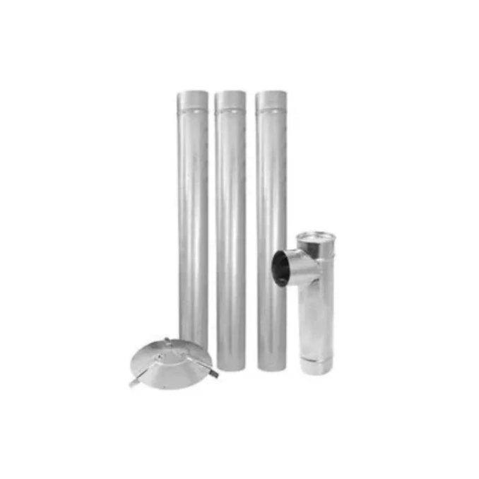 Kit Cano Chaminé Fogão a Lenha( 3 TUBOS 1 TE 1 CHAPEL)  Peças em Aço Galvanizado -PR