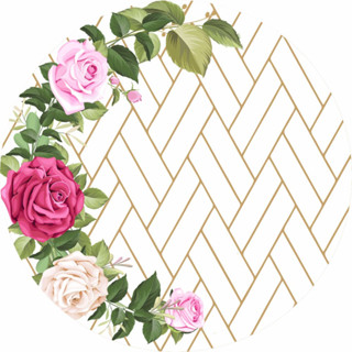 Painel Floral Geon  Redondo Microfibra Premium 150x150 C/ elástico Premium!!