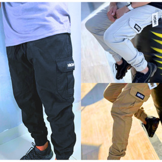Masculinas Calças Jogger Cargo Com bolso
