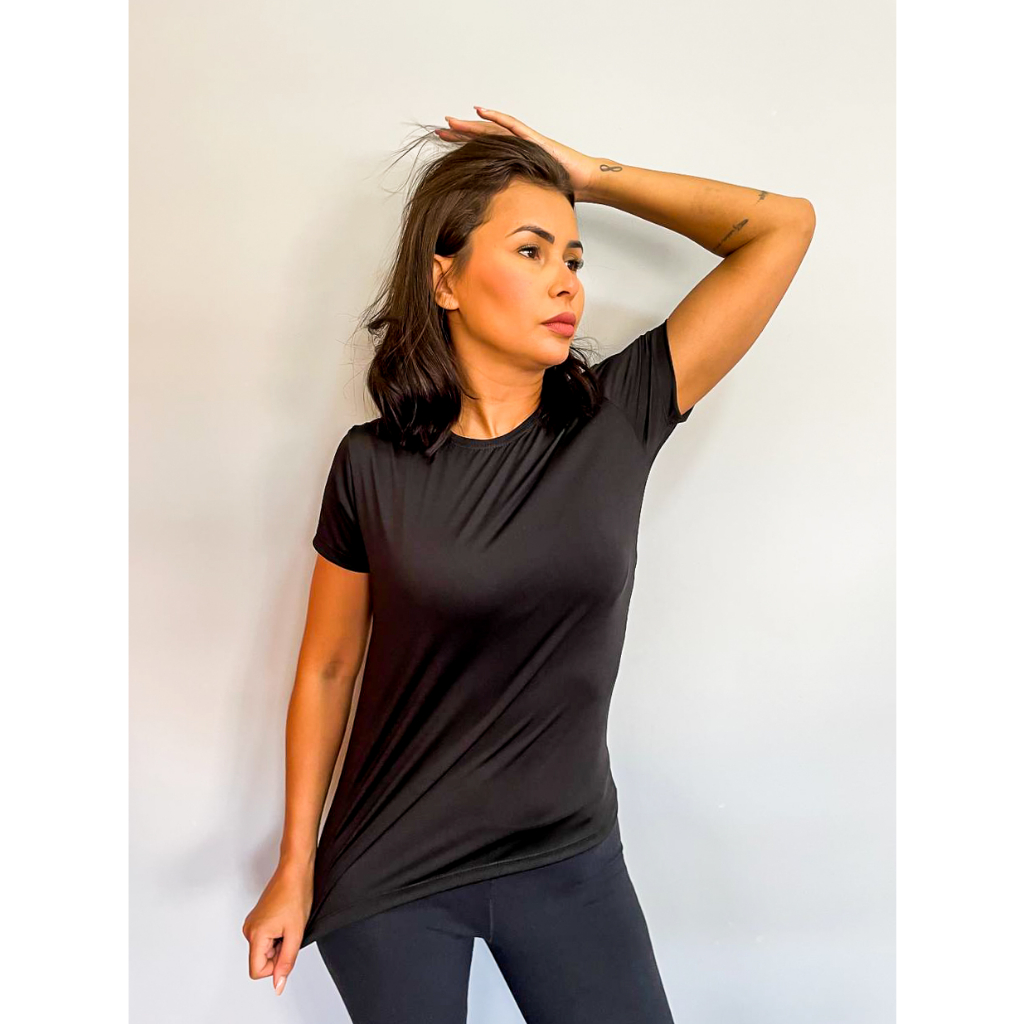 Blusa Camisa Camiseta Babylook Feminina DryFit Para Treino Academia Corrida Esportes Malha Fria Com Anti Odor e Proteção UV50+