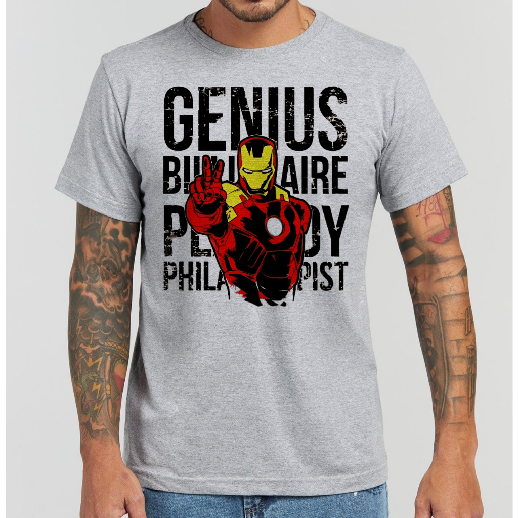 Camiseta Camisa Homem De Ferro Tony Stark vingadores marvel Anime Nerd Geek filme