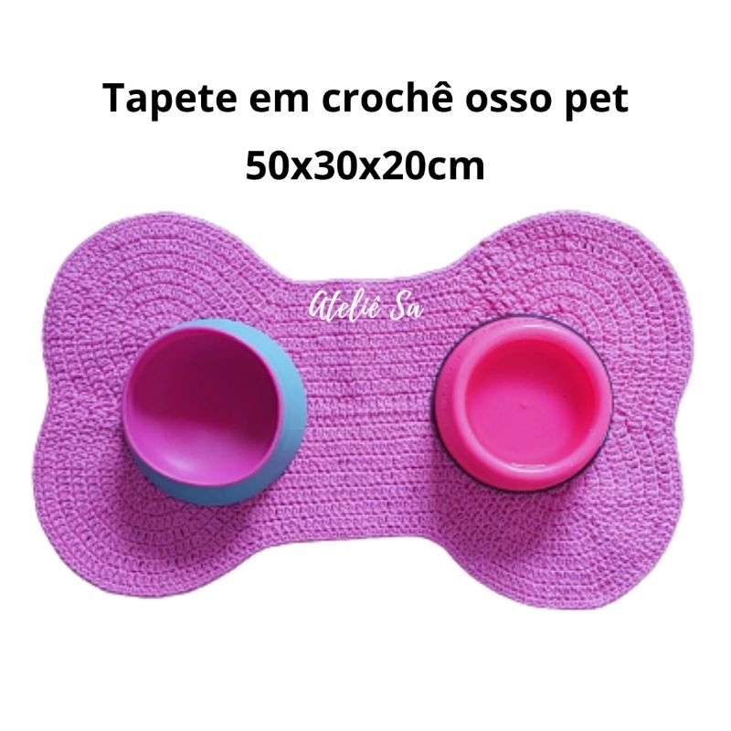 Tapete Pet - Osso Pet Comedouro em croche 50cm (1 UNIDADE)