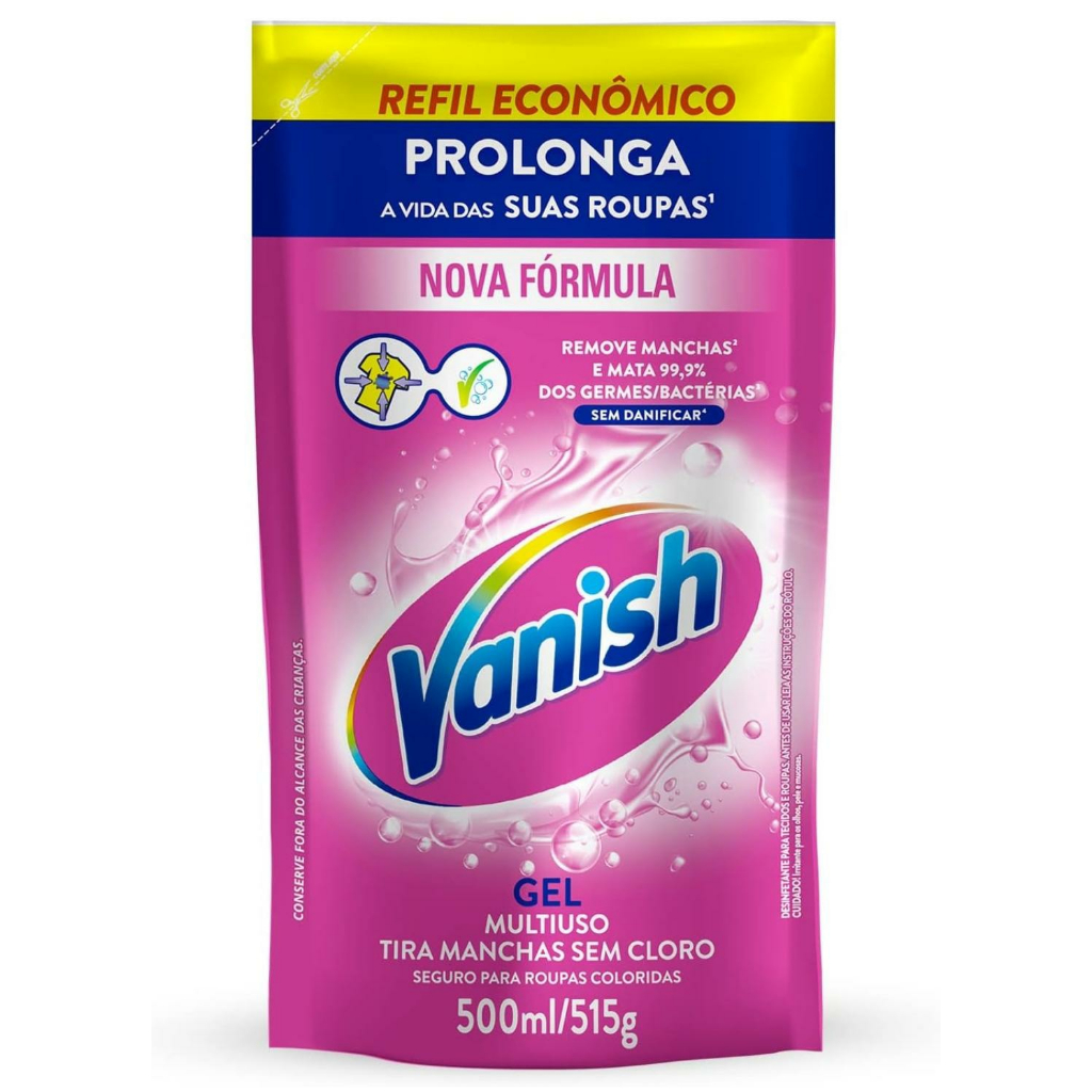 Vanish Multiuso - Tira Manchas em Gel, Refil Econômico para roupas coloridas, 500ml