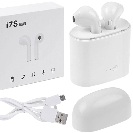 FONE OUVIDO I7S TWS BLUETOOTH AIR PODS ESTÉREO POD CARREGADOR IPHONE ANDROID INPODS SMARTPHONES