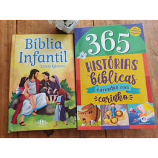 Lançamento : Kit Bíblia Infantil Letras Grandes+ Livro 365 Histórias Bíblicas narradas com CARINHO