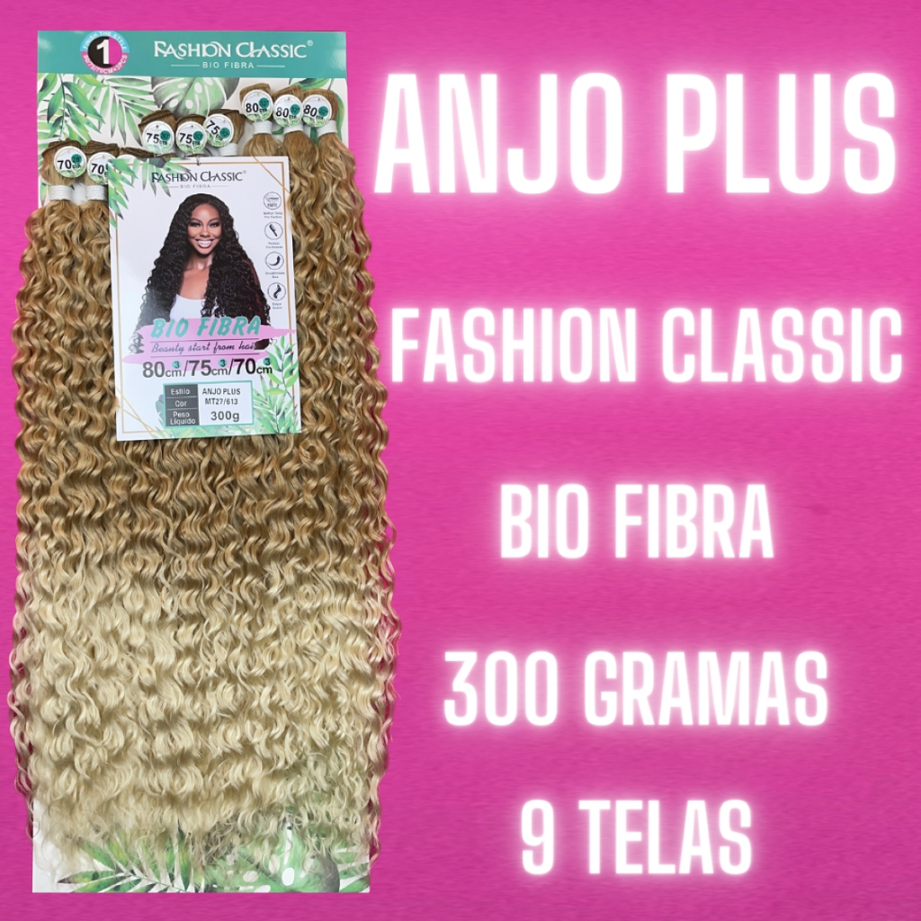 Cabelo Cacheado Bio Fibra/Bio Vegetal Anjo Plus 80cm - Fashion Classic- FASHION YOU