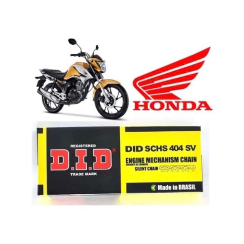 Corrente de Comando DID 404 Titan/ Pop/ Fazer  + Cordão Chaveiro para Motoqueiro Motoboys em Oferta na Shopee