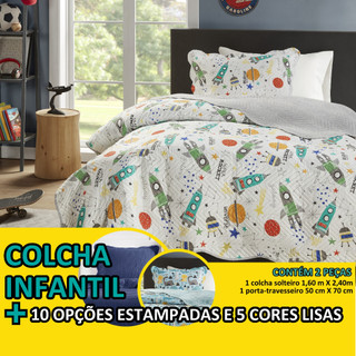 Colcha Cobre Leito Infantil Menina Menino Solteiro 2 Peças Estampas Exclusivas Matelassê Bouthis em Oferta na Shopee