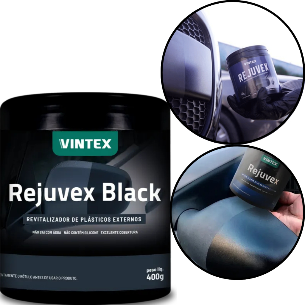 Revitalizador de Plásticos Externo Rejuvex Black 400g Vonixx em Oferta na Shopee