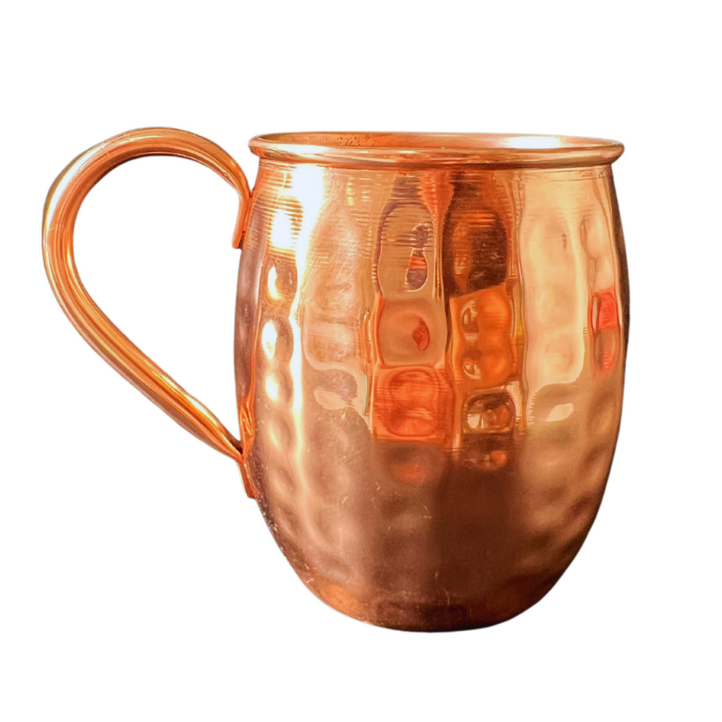 Caneca de Cobre Moscow Mule Barril 350 Ml Martelada - Alça de Cobre