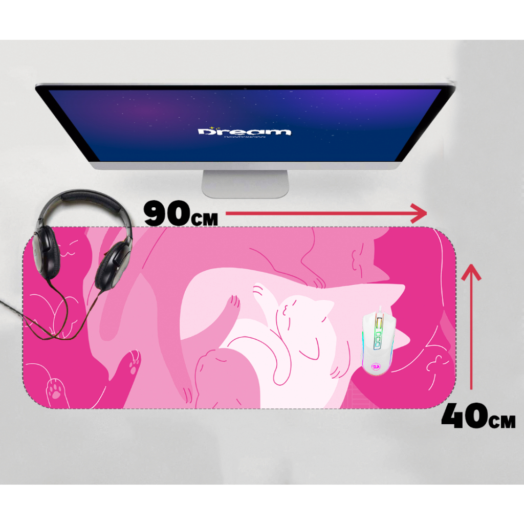 Mouse Pad Gamer Gatinho Chinês anime 90x40 70x30 Personalizado mousepad extra grande