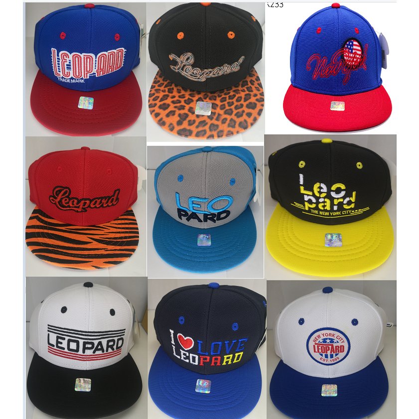 Boné Infantil bordado Aba Reta New York Leopard Original presente de aniversári