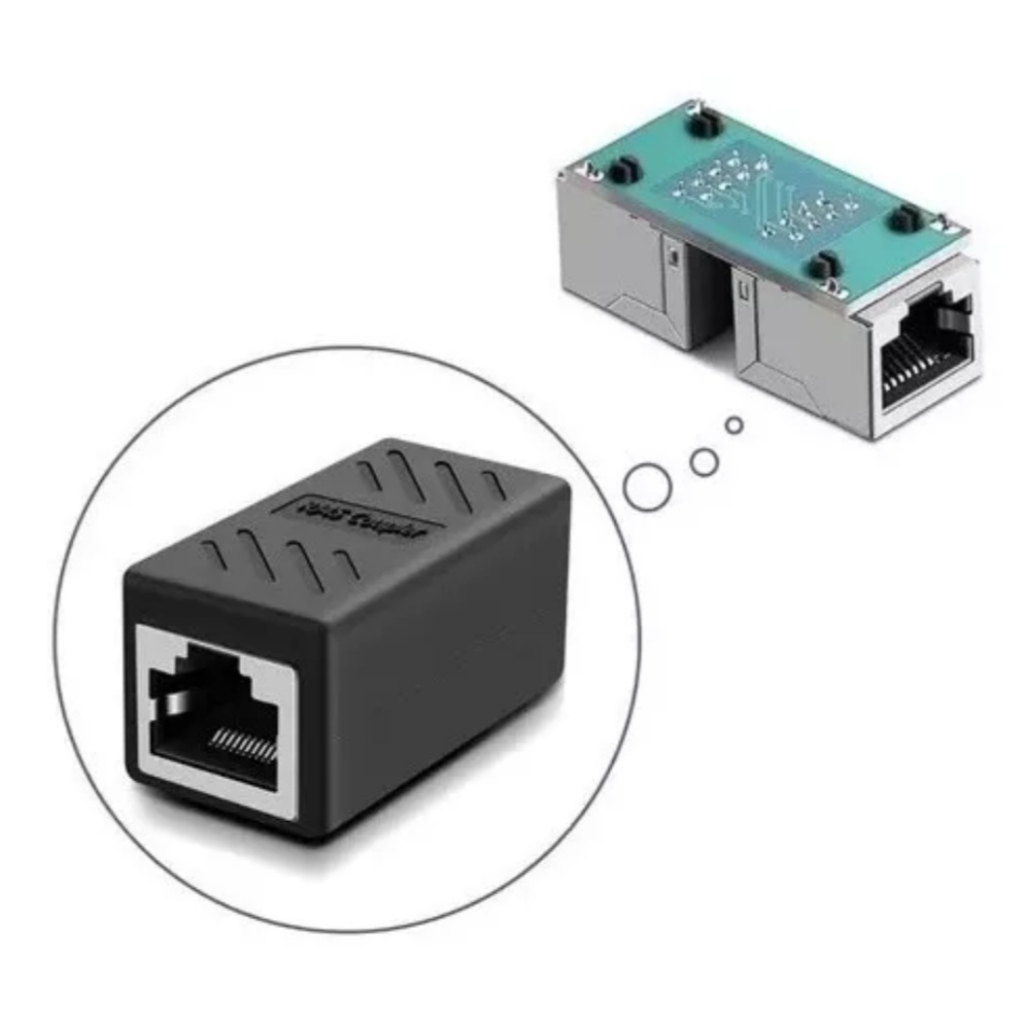 conector extensor emenda rj45 cat5 cat6 cat 7 em Oferta na Shopee