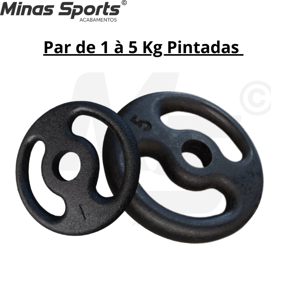 Par de Anilha Pintada - 1 Kg a 5 Kg / Treino Musculação Peso Academia Fortalecimento Muscular C/ 2 Un em Oferta na Shopee