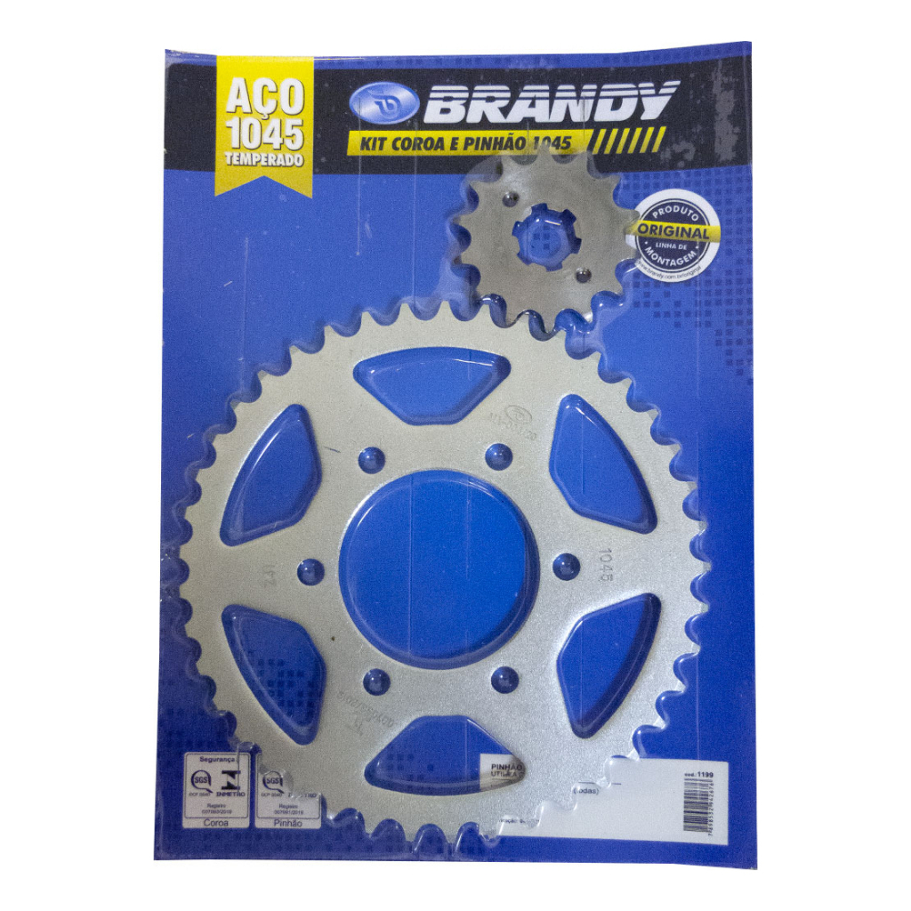 Kit Relação Coroa E Pinhão Yamaha Xtz 150 Crosser - Brandy