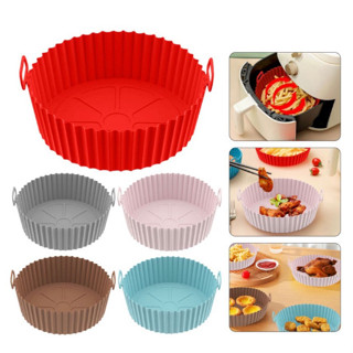 Forma Para Fritadeira Air Fryer Em Silicone Antiaderente Redondo para Cozinha Flexível Lavável