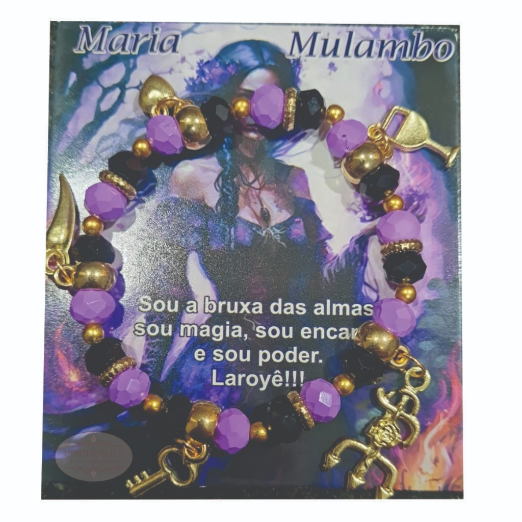 Pulseira Maria Mulambo Cristal 8mm Umbanda Candomblé - Orixá Entidade