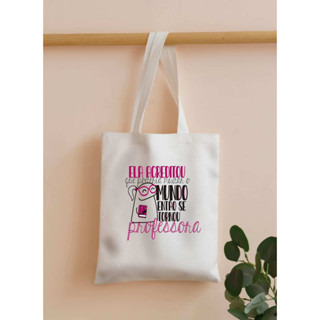 BOLSA ECOBAG PERSONALIZADA EM TECIDO OXFORD TEMA PROFESSORA FLORK 001