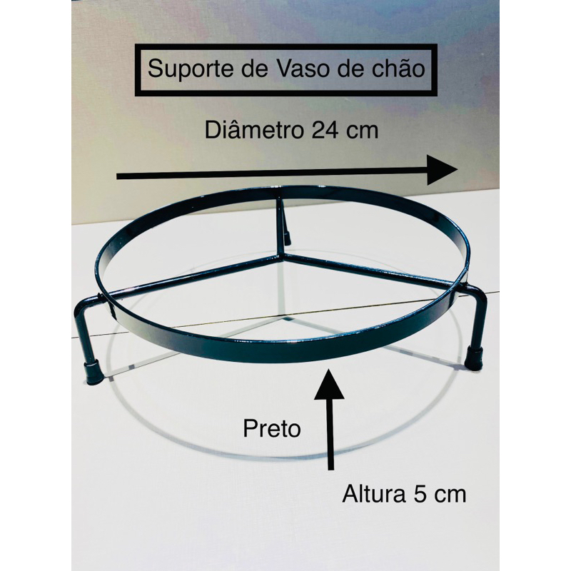 1 Suporte para Vasos de Plantas de chão ferro chato 24 cm diâmetro .