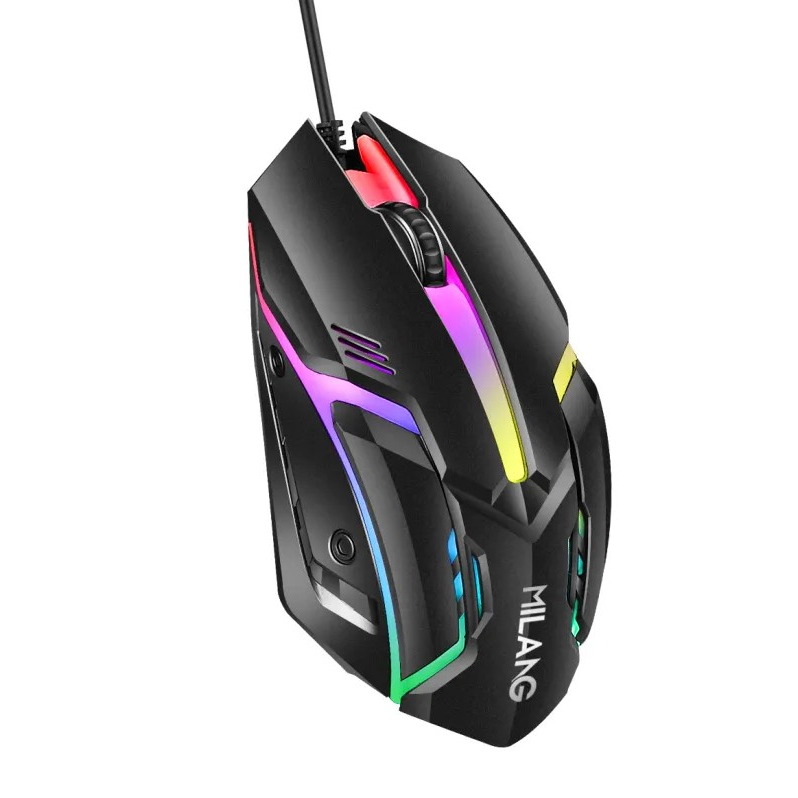 Mouse Usb Com Fio Luz Led Rgb Gamer Com Efeitos Luminosos