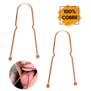 Kit 02 Limpador Raspador de Língua 100% Cobre Para Raspagem Lingual Higiene Bucal Ayurveda (Par) em Oferta na Shopee