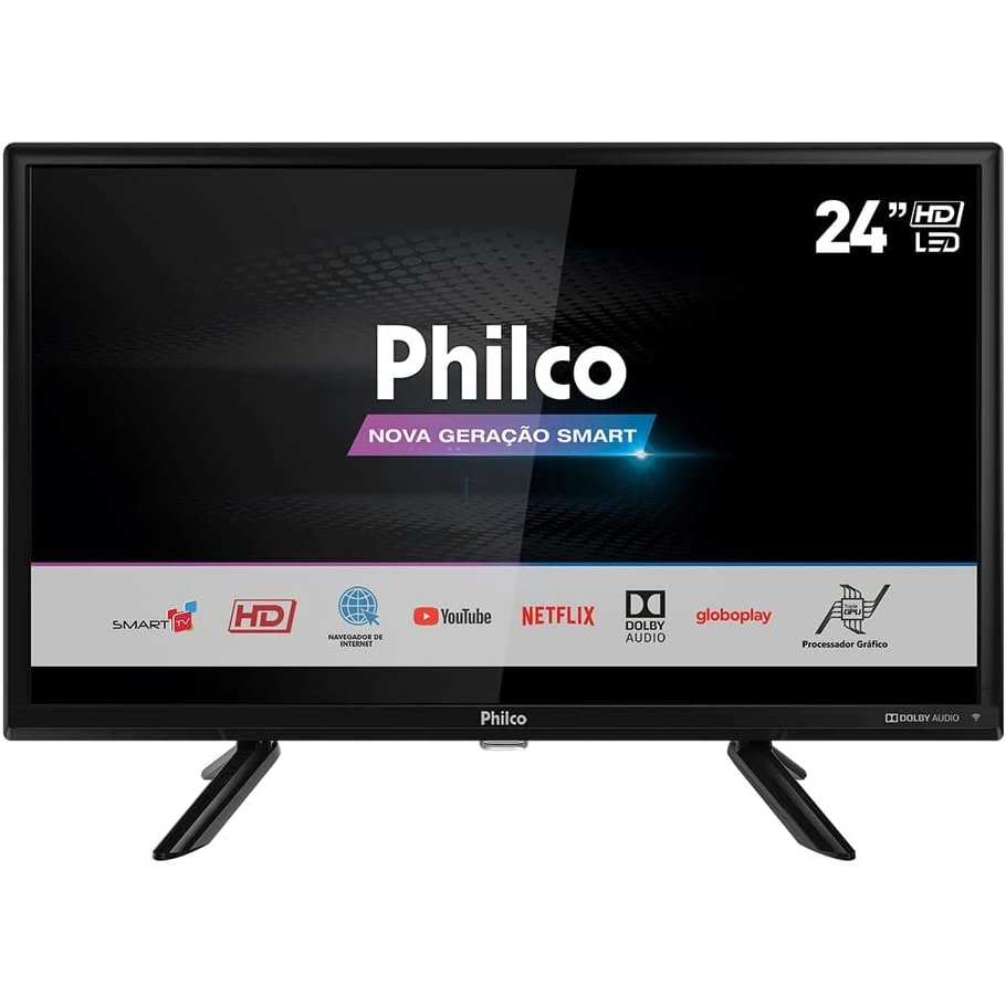 Smart TV LED 24" Philco PTV24G50SN Conversor Digital HD com 2 HDMI