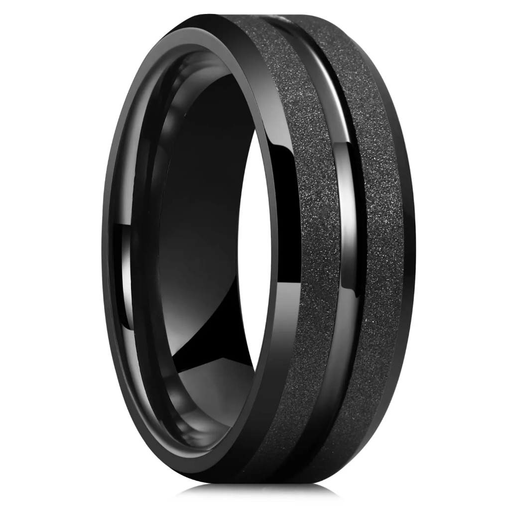 Anel Aliança Preto Titânio Aço Inoxidável Feminino Masculino Anatômica Anel Preto Para Homens Compromisso, Namoro