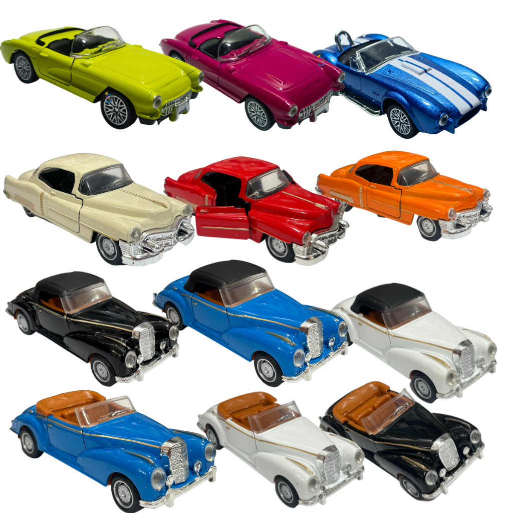 Carrinho Miniatura Metal Conversível Cobra Cadlac Clássico 1/38 Metal Abre Porta Premium