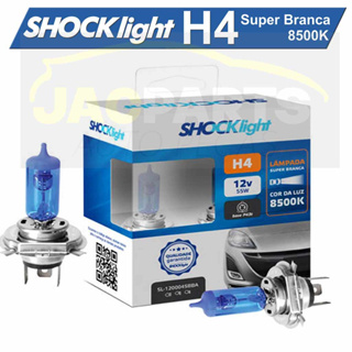 Par Lampada H4 Super Branca Shocklight 8500k 12v 60/55w em Oferta na Shopee