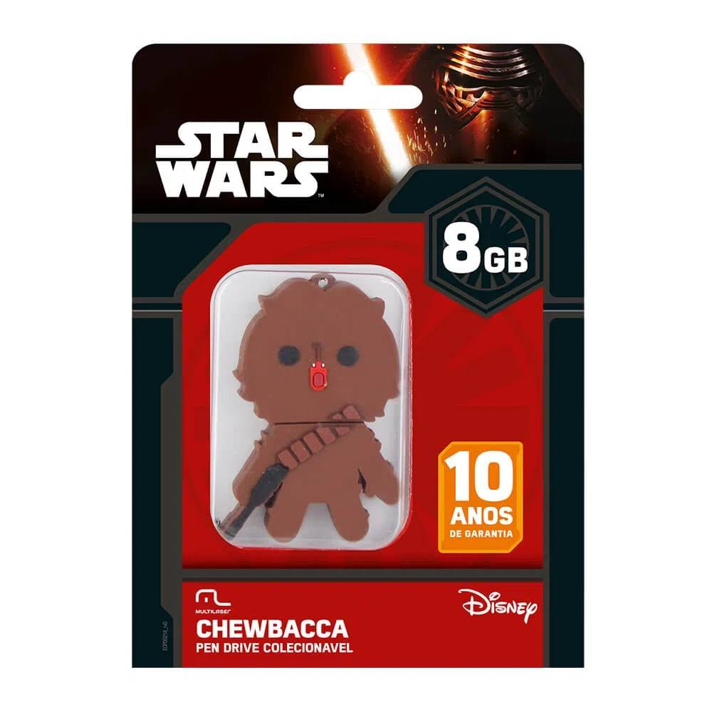 Pen Drive Chewbacca - Star Wars - 8GB USB Leitura 10MB/s e Gravação 3MB/s Multilaser - PD041