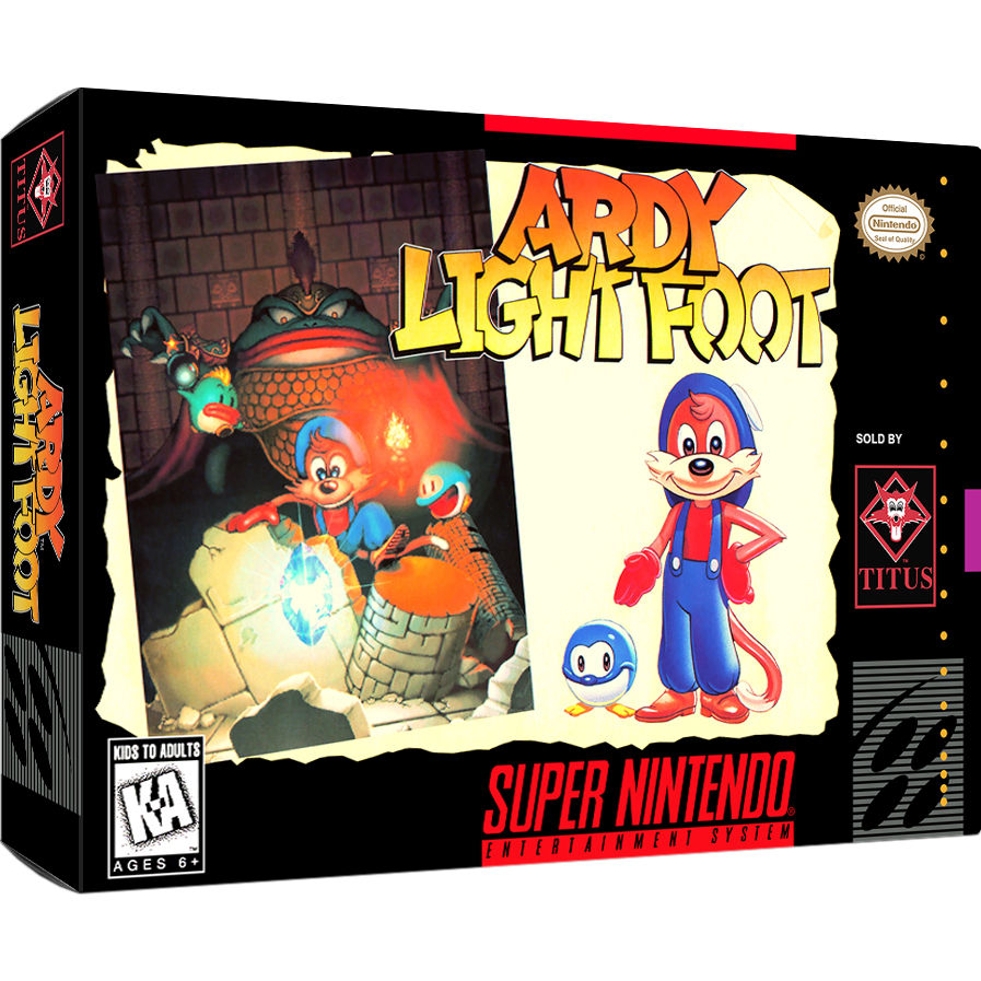 Ardy Lightfoot com caixa e manual Super Nintendo Novo