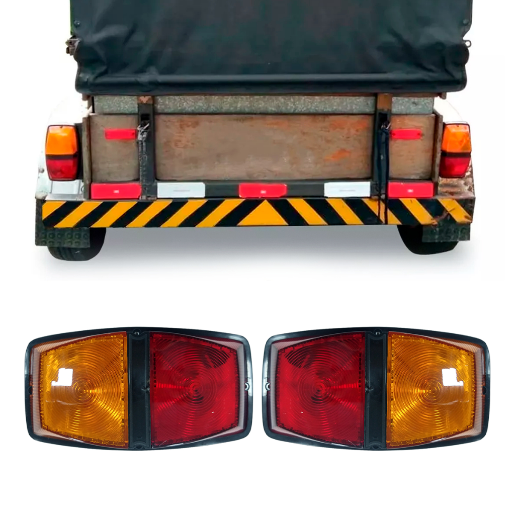 LANTERNA TRASEIRA BICOLOR UNIVERSAL PARA CARRETINHA REBOQUE TIPO CANOINHA em Oferta na Shopee