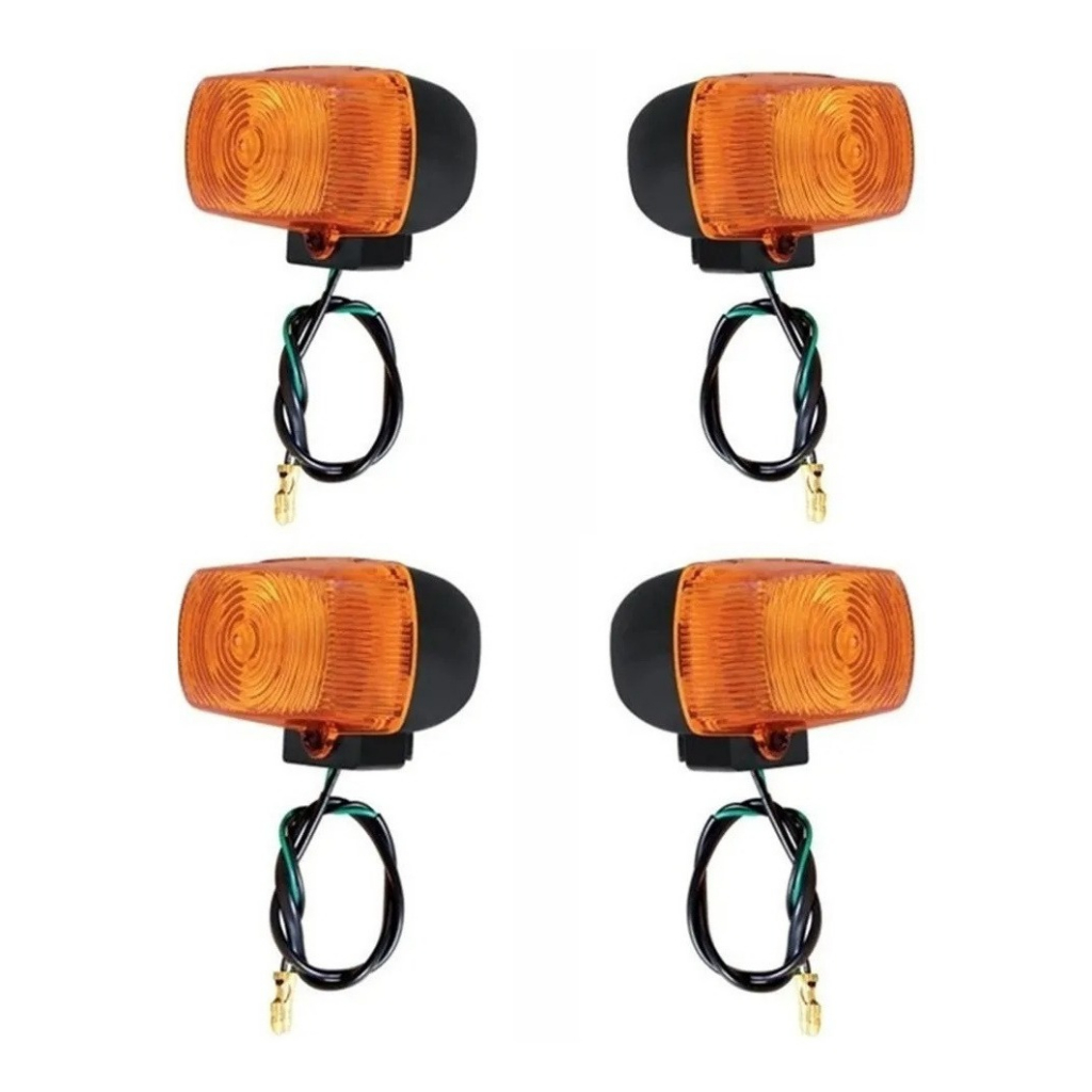 Jogo De Pisca Seta Xr 250 Tornado Xr 200 / Xlr 125 Nxr Bros 125 Bros 150 Até 2012 Kit C/ 4 Piscas Lente Ambar