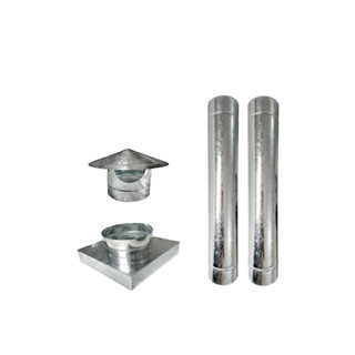 Kit Chaminé 150mm Para Pré Moldada 30x30 Galv. (4 Peças)