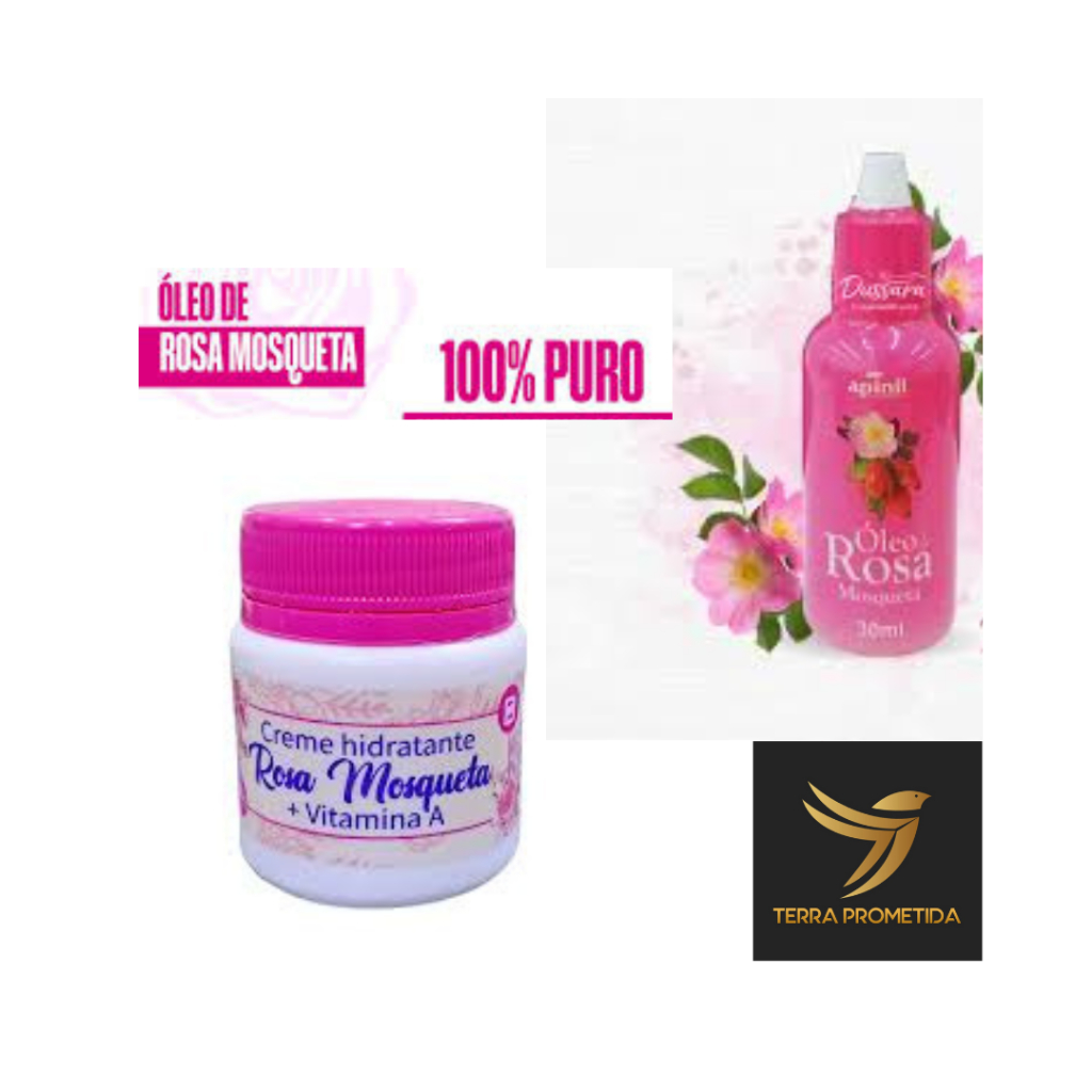 Creme Rosa Mosqueta Ultra Hidratação, Suaviza Rugas, Estrias Baruc-2 itens