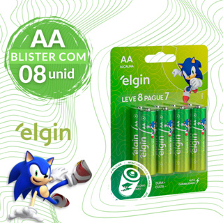 Blister Com 8 Pilhas Aa Alcalina Elgin Linha Sonic em Oferta na Shopee