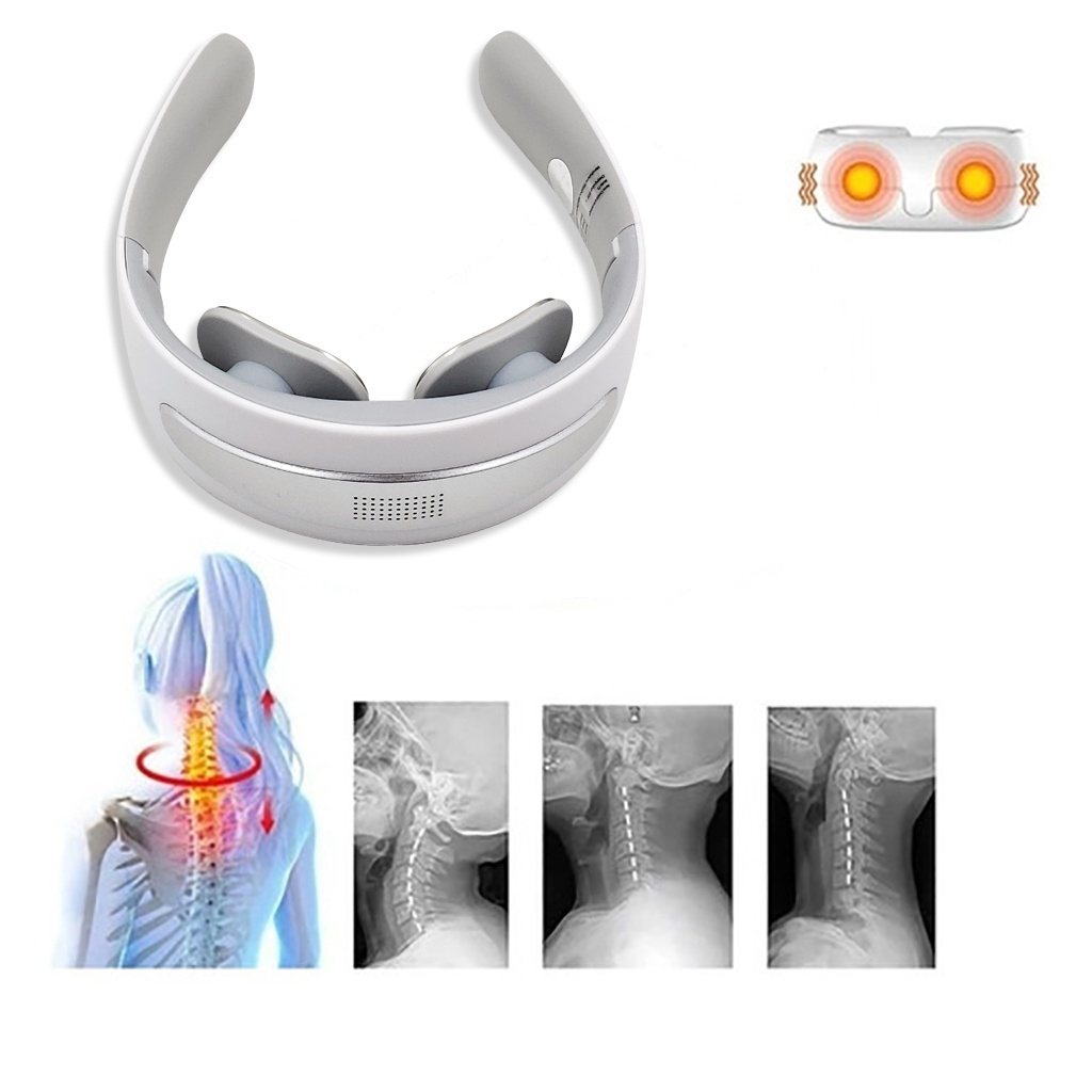 Massageador Cervical Colar Relaxamento Pescoço Elétrico Sem Fio Pulso Baixo Relaxamento