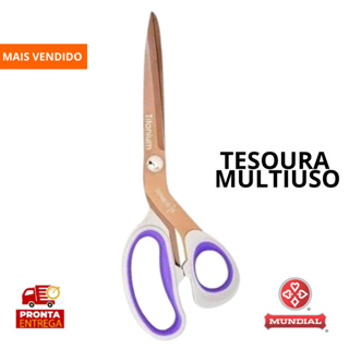 Tesoura Profissional Titanium Mundial 9 Polegadas (23,5CM) Ideal para Corte de Tecido, Papel e Uso em Geral ref- 590-9 em Oferta na Shopee